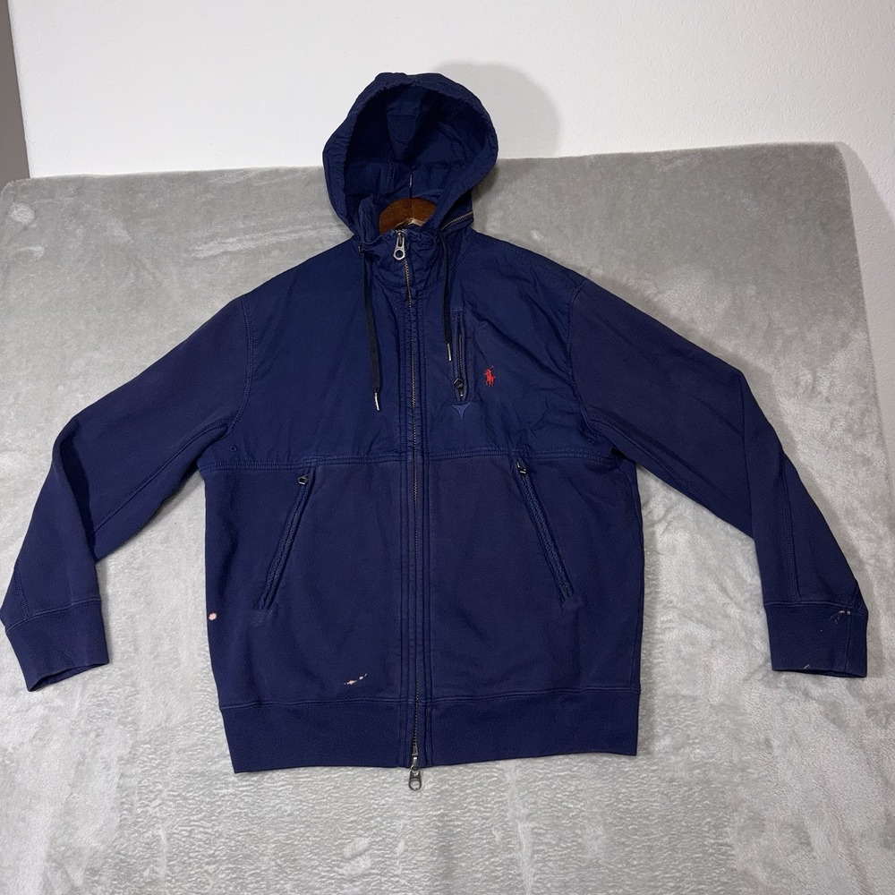 Polo Ralph Lauren Jacket Mens Large Long Sleeve Full Zip Pockets‎ Outdoors